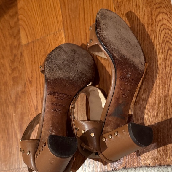 Jimmy Choo Tan Studded Heels - Picture 7 of 7